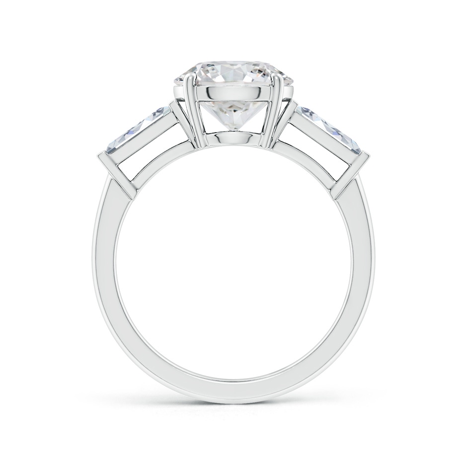 8.9mm HSI2 Round and Tapered Baguette Diamond Side Stone Engagement Ring in P950 Platinum side 199