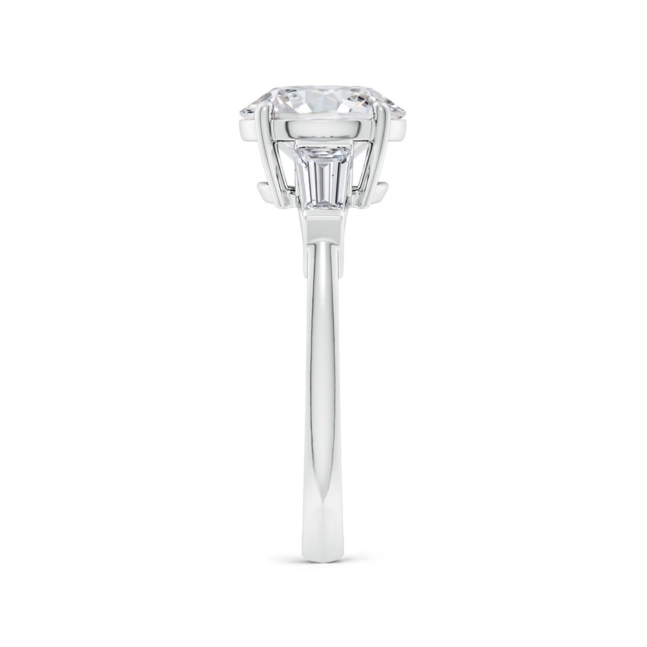 8.9mm HSI2 Round and Tapered Baguette Diamond Side Stone Engagement Ring in P950 Platinum side 299
