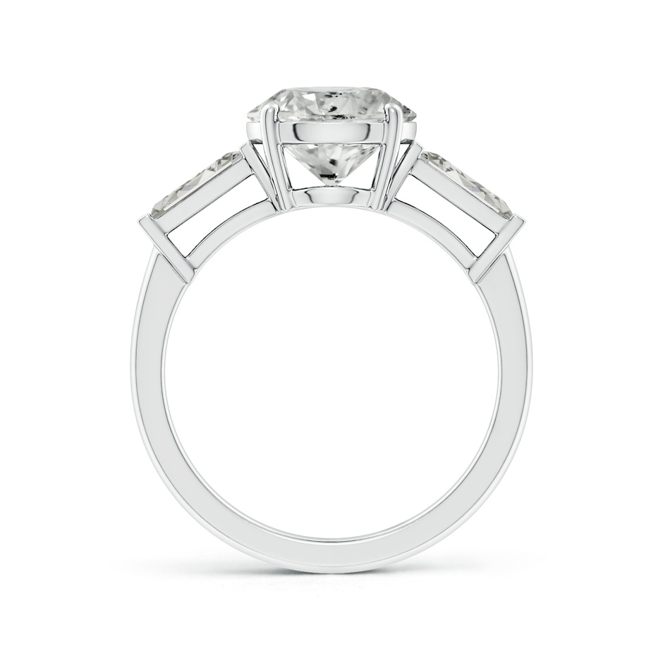 8.9mm KI3 Round and Tapered Baguette Diamond Side Stone Engagement Ring in P950 Platinum side 199