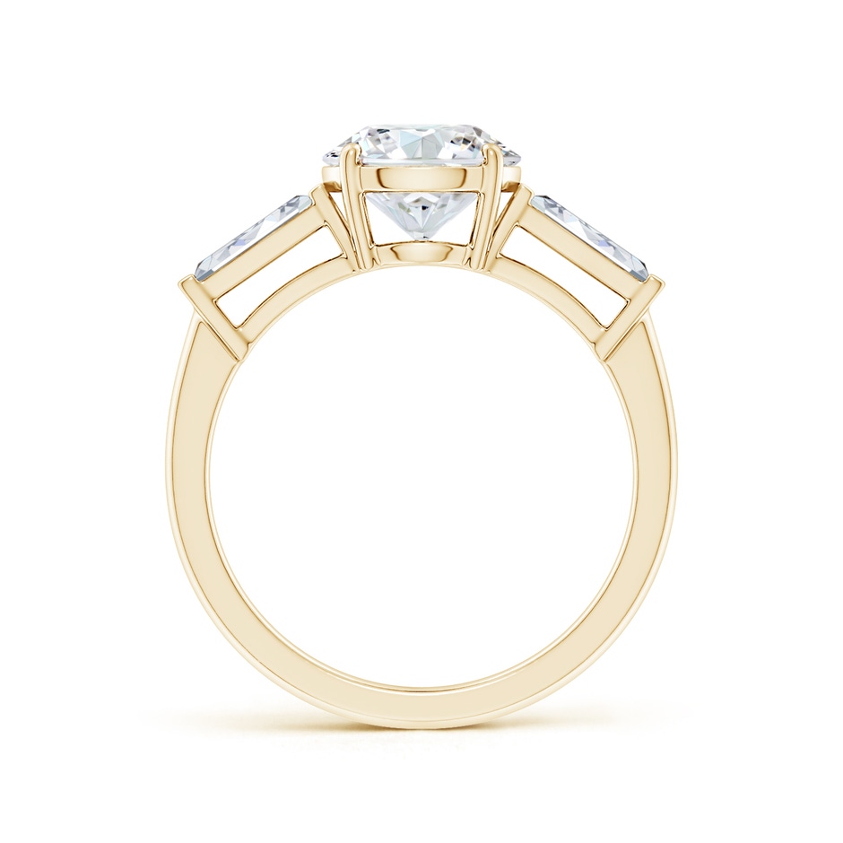 8mm GVS2 Round and Tapered Baguette Diamond Side Stone Engagement Ring in Yellow Gold side 199