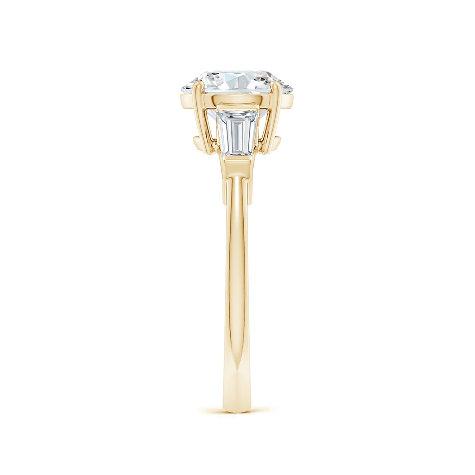 8mm GVS2 Round and Tapered Baguette Diamond Side Stone Engagement Ring in Yellow Gold side 299