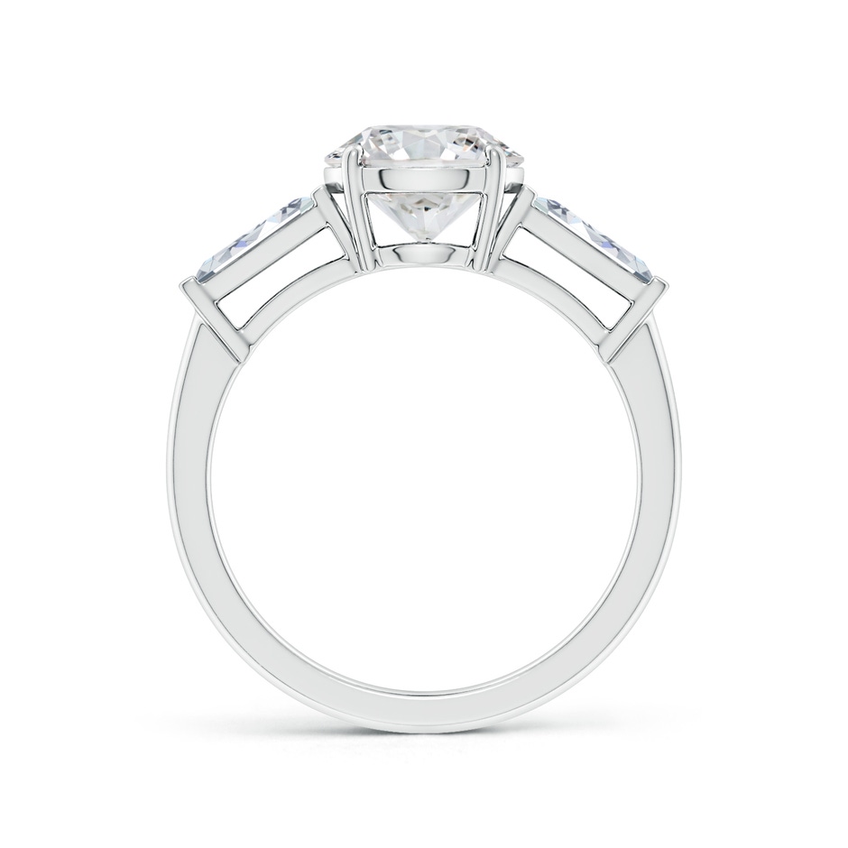 8mm HSI2 Round and Tapered Baguette Diamond Side Stone Engagement Ring in 18K White Gold side 199