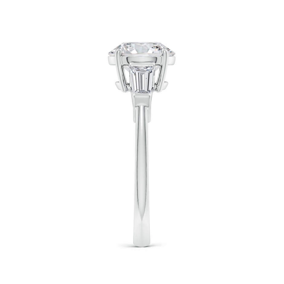 8mm HSI2 Round and Tapered Baguette Diamond Side Stone Engagement Ring in 18K White Gold side 299