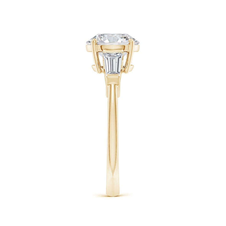 8mm HSI2 Round and Tapered Baguette Diamond Side Stone Engagement Ring in Yellow Gold side 299