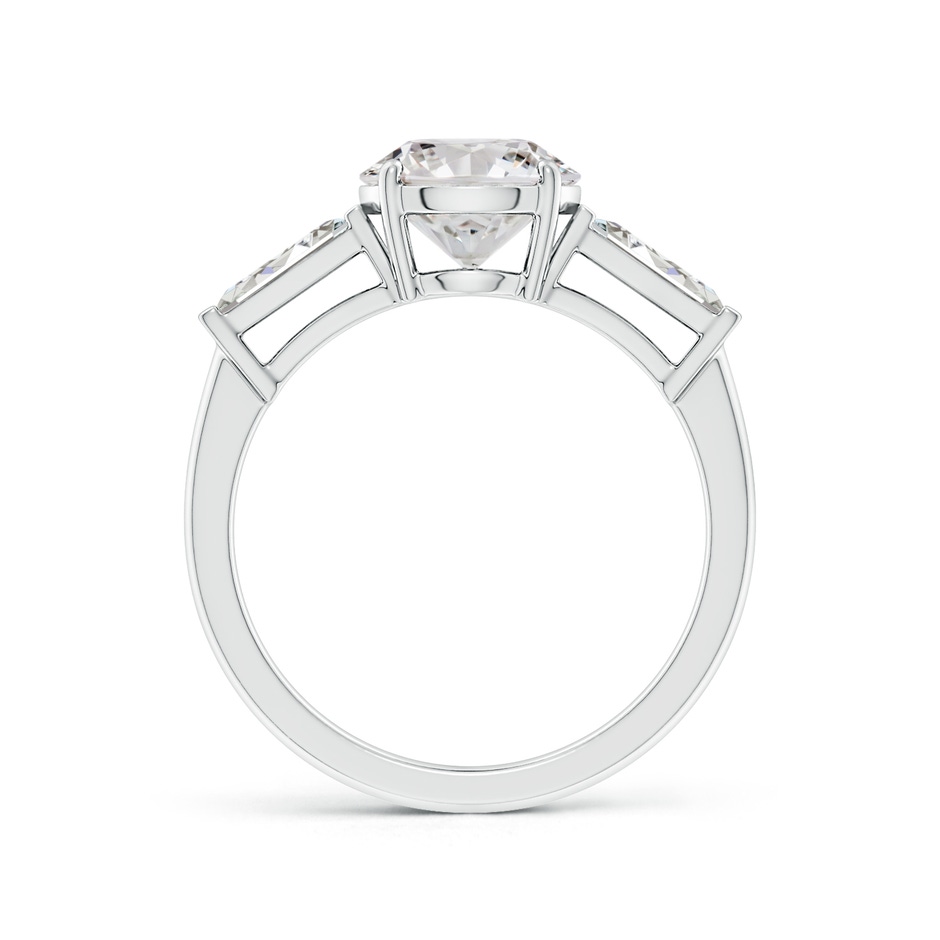8mm IJI1I2 Round and Tapered Baguette Diamond Side Stone Engagement Ring in White Gold side 199