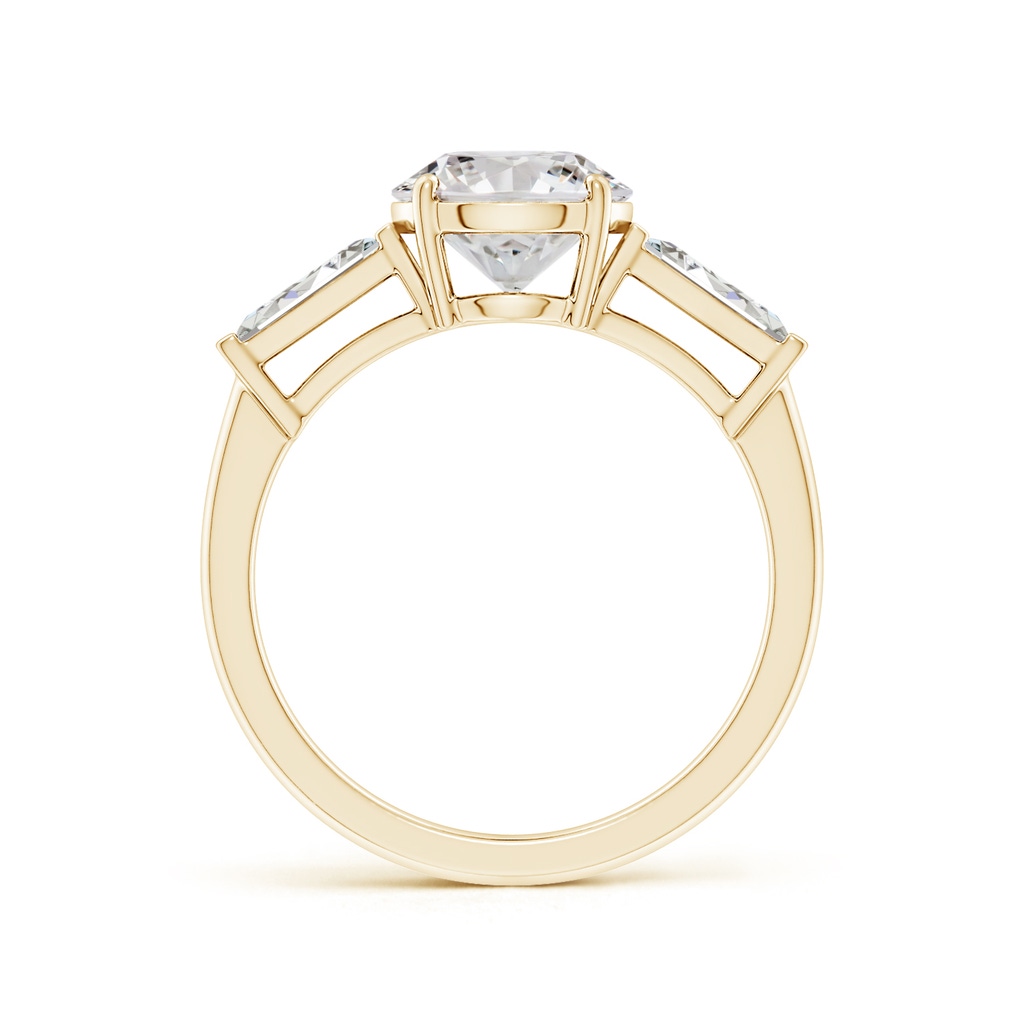 8mm IJI1I2 Round and Tapered Baguette Diamond Side Stone Engagement Ring in Yellow Gold Side 199