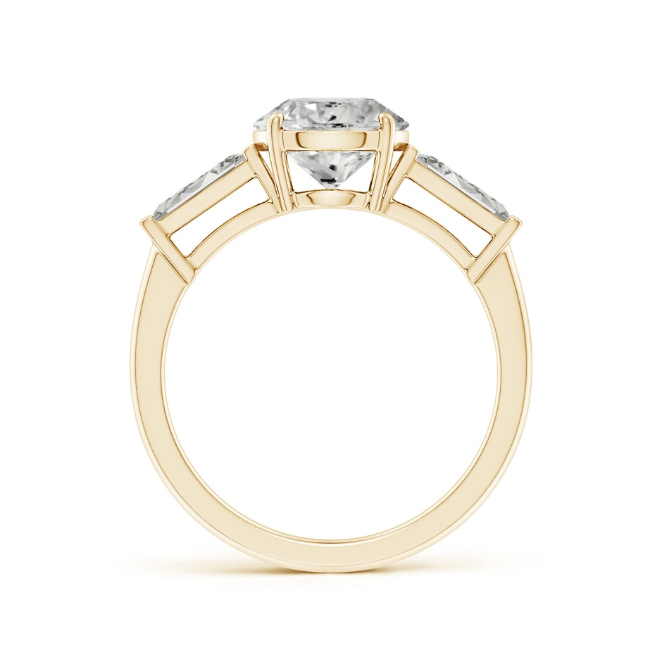 8mm KI3 Round and Tapered Baguette Diamond Side Stone Engagement Ring in Yellow Gold side 199