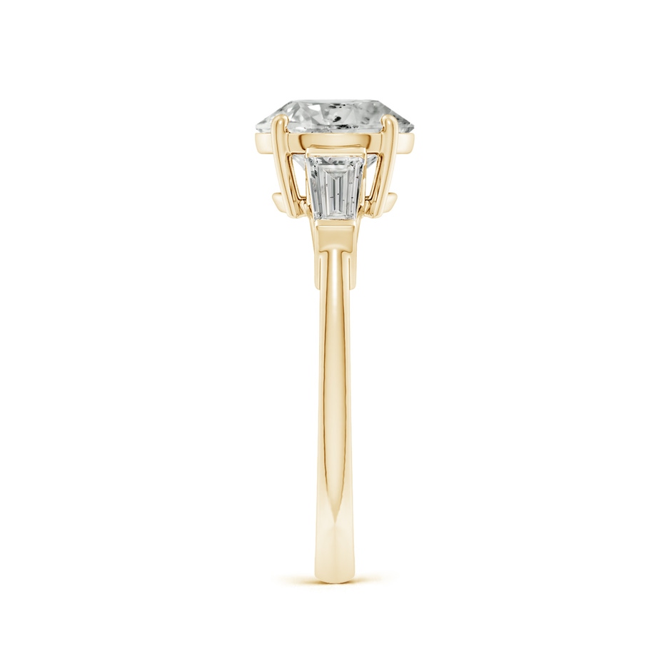 8mm KI3 Round and Tapered Baguette Diamond Side Stone Engagement Ring in Yellow Gold side 299