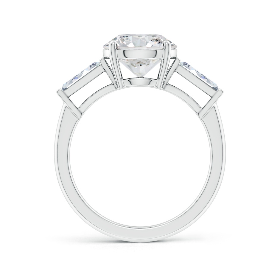 9.2mm HSI2 Round and Tapered Baguette Diamond Side Stone Engagement Ring in P950 Platinum side 199