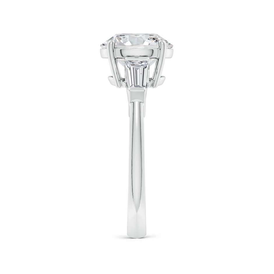 9.2mm HSI2 Round and Tapered Baguette Diamond Side Stone Engagement Ring in P950 Platinum side 299