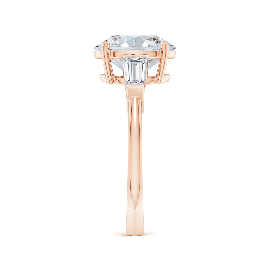 10x8mm GVS2 Oval and Tapered Baguette Diamond Side Stone Engagement Ring in Rose Gold side 299