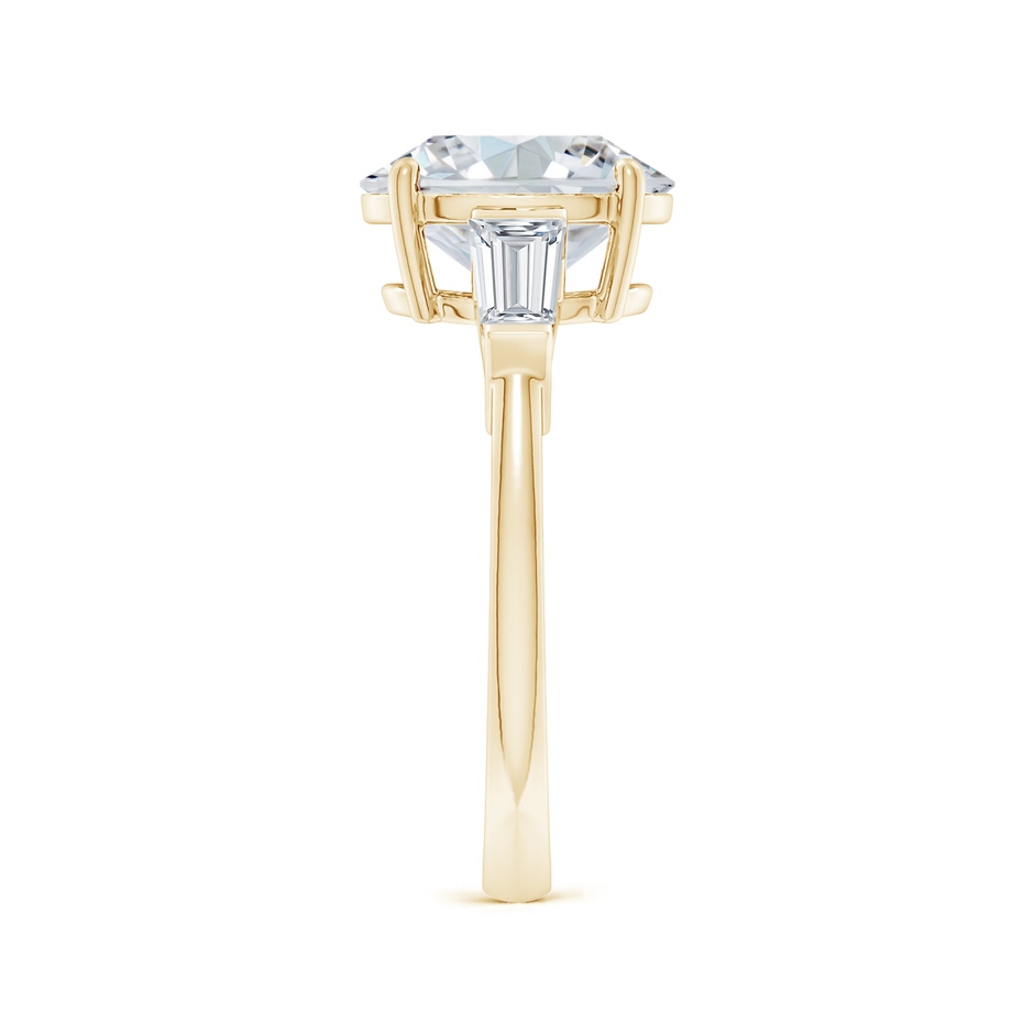 10x8mm GVS2 Oval and Tapered Baguette Diamond Side Stone Engagement Ring in Yellow Gold side 299