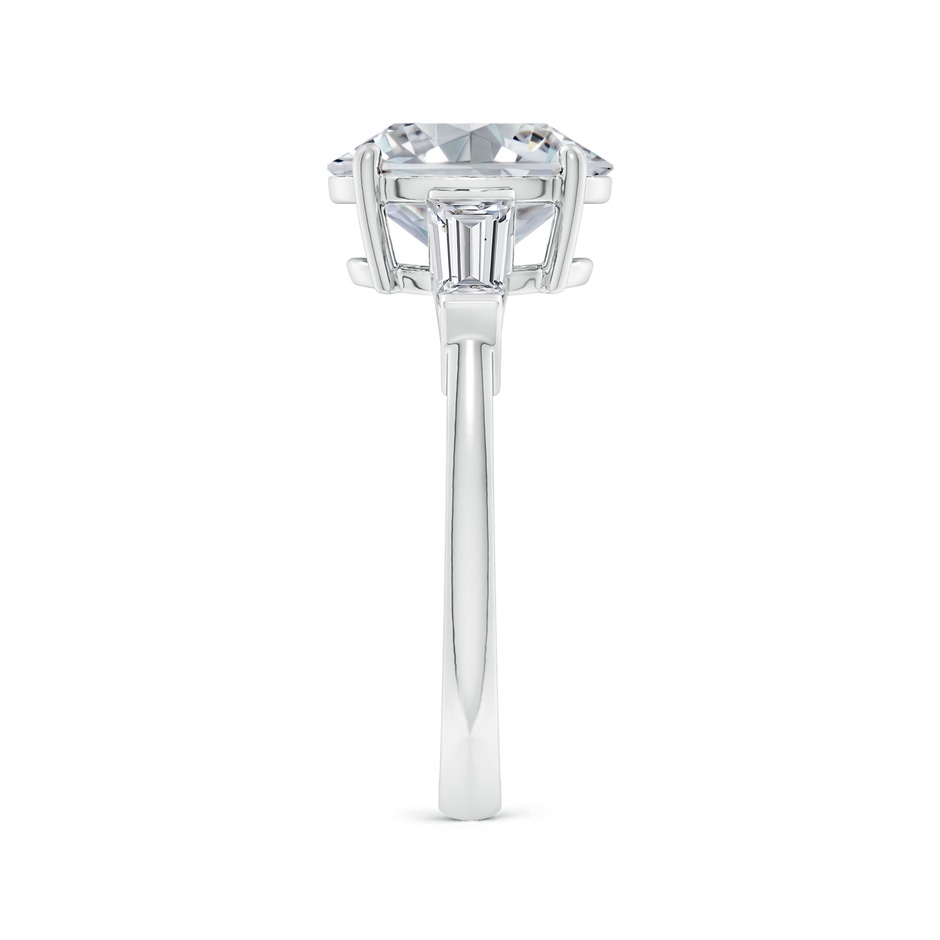10x8mm HSI2 Oval and Tapered Baguette Diamond Side Stone Engagement Ring in P950 Platinum side 299