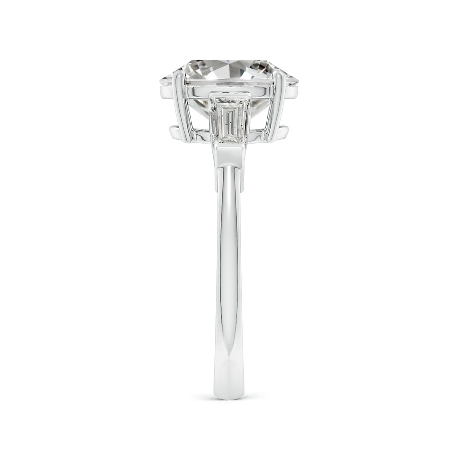 10x8mm KI3 Oval and Tapered Baguette Diamond Side Stone Engagement Ring in P950 Platinum side 299