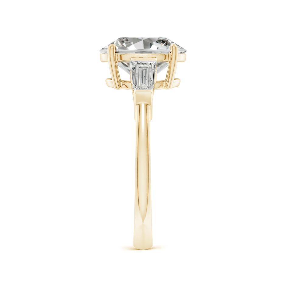 10x8mm KI3 Oval and Tapered Baguette Diamond Side Stone Engagement Ring in Yellow Gold side 299