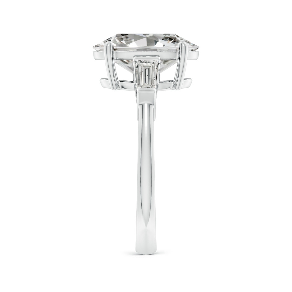 12x8mm KI3 Oval and Tapered Baguette Diamond Side Stone Engagement Ring in P950 Platinum side 299