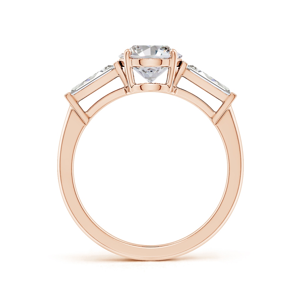 9x7mm IJI1I2 Oval and Tapered Baguette Diamond Side Stone Engagement Ring in Rose Gold Side 199