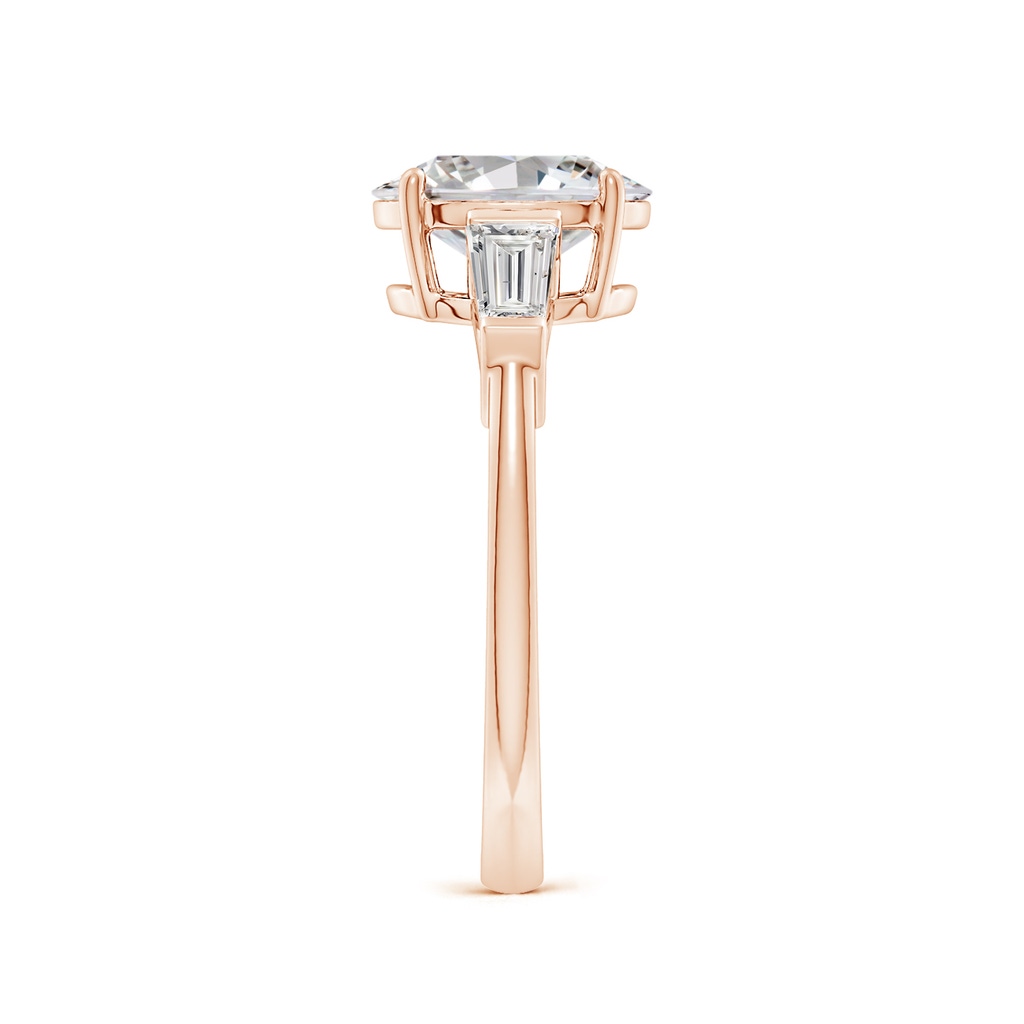 9x7mm IJI1I2 Oval and Tapered Baguette Diamond Side Stone Engagement Ring in Rose Gold Side 299