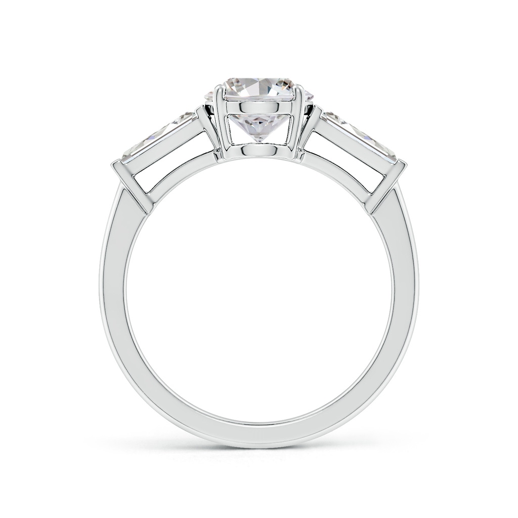 9x7mm IJI1I2 Oval and Tapered Baguette Diamond Side Stone Engagement Ring in White Gold - side 199