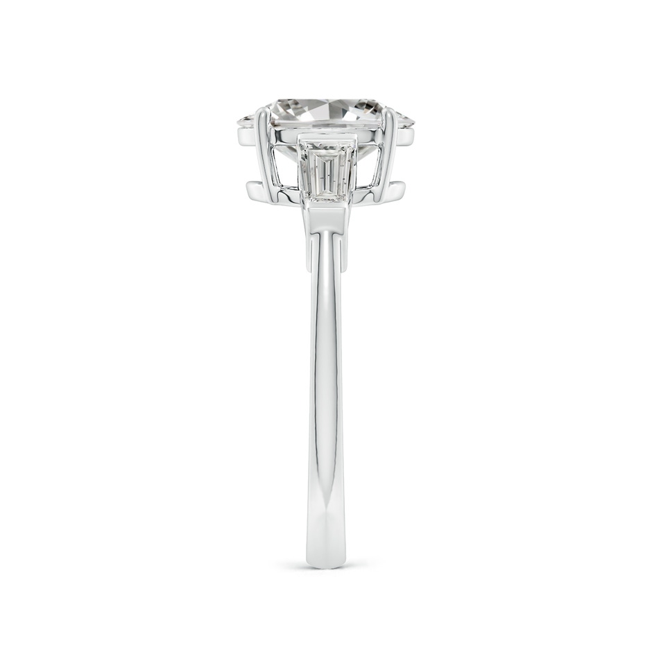 9x7mm KI3 Oval and Tapered Baguette Diamond Side Stone Engagement Ring in P950 Platinum side 299