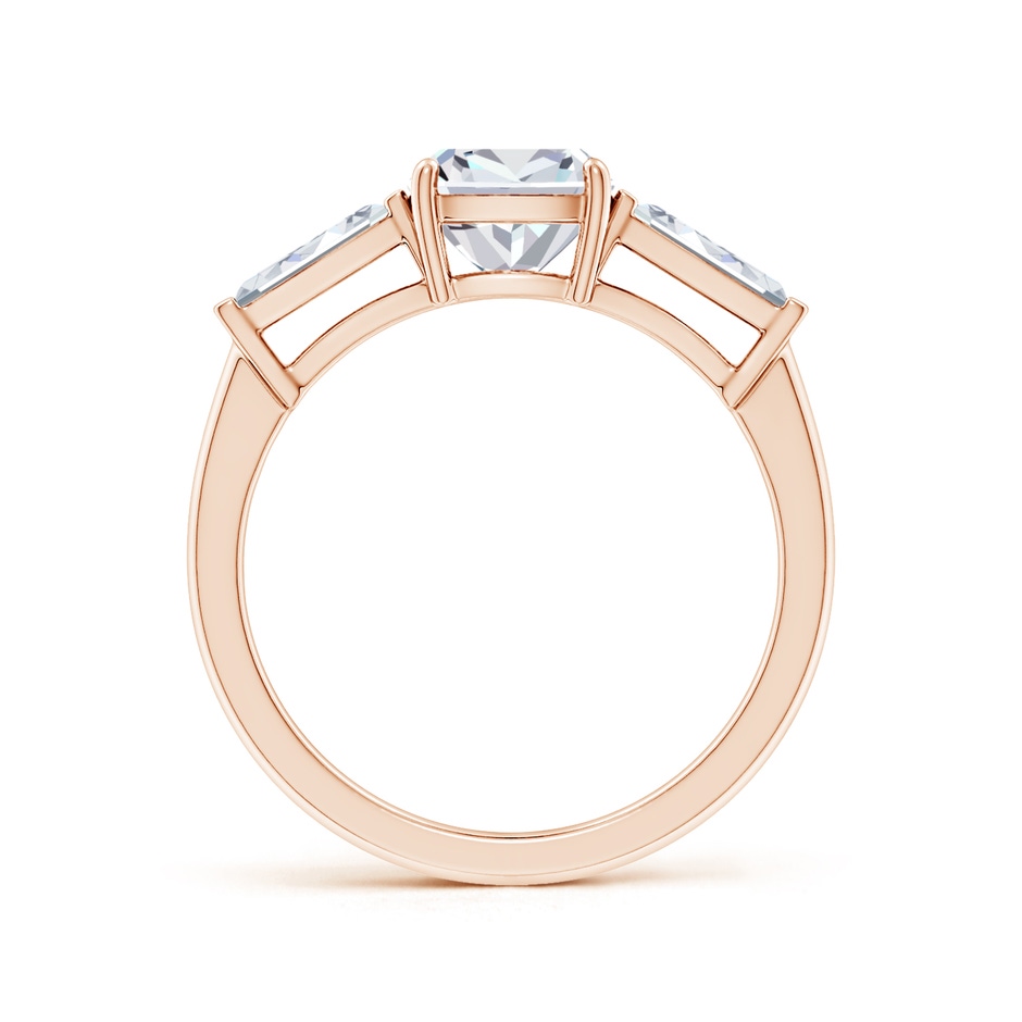 8.5x6.5mm GVS2 Cushion Rectangular and Tapered Baguette Diamond Side Stone Engagement Ring in Rose Gold side 199