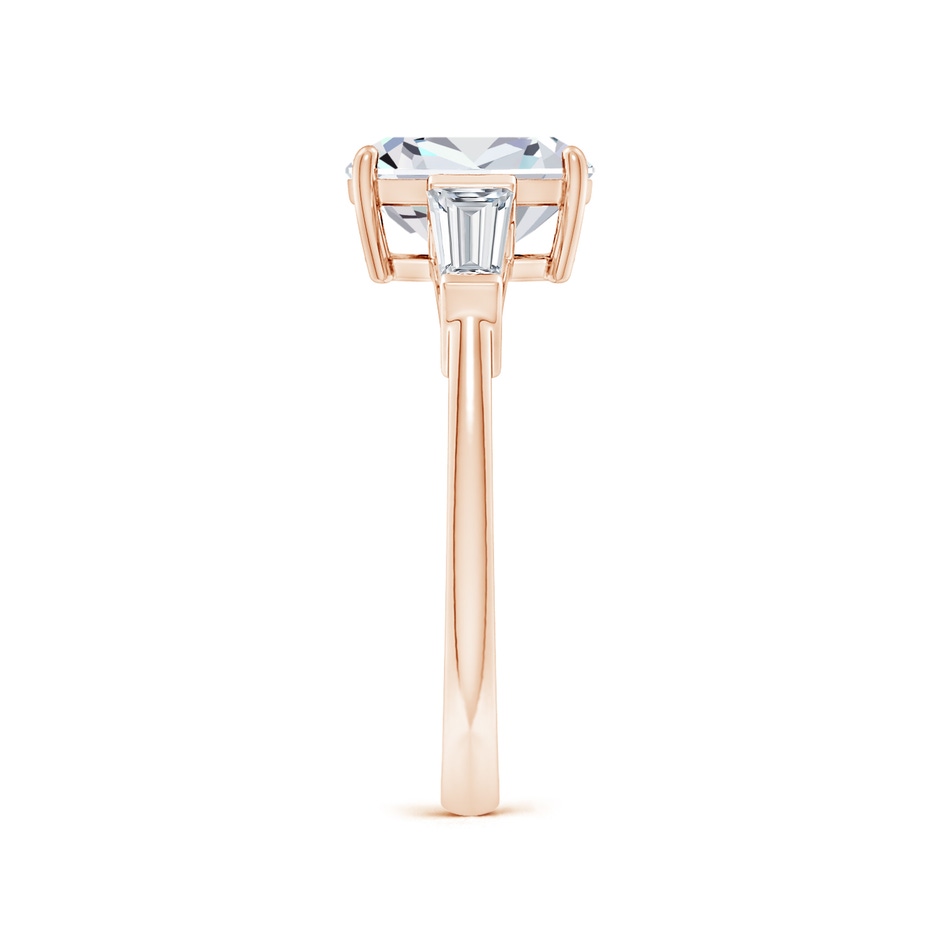 8.5x6.5mm GVS2 Cushion Rectangular and Tapered Baguette Diamond Side Stone Engagement Ring in Rose Gold side 299