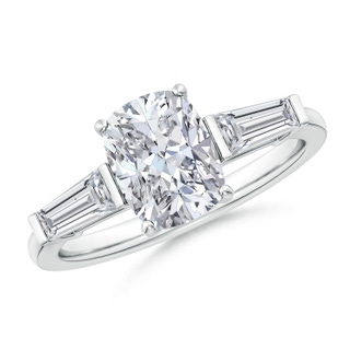 8.5x6.5mm HSI2 Cushion Rectangular and Tapered Baguette Diamond Side Stone Engagement Ring in P950 Platinum
