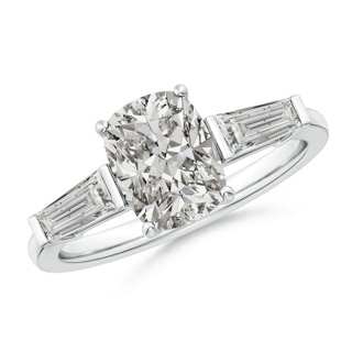 8.5x6.5mm KI3 Cushion Rectangular and Tapered Baguette Diamond Side Stone Engagement Ring in P950 Platinum