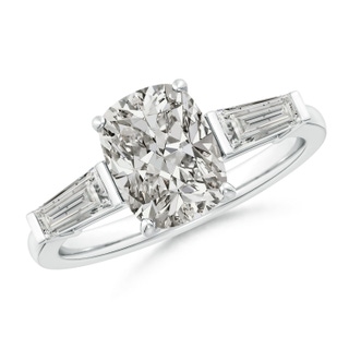 9x7mm KI3 Cushion Rectangular and Tapered Baguette Diamond Side Stone Engagement Ring in P950 Platinum