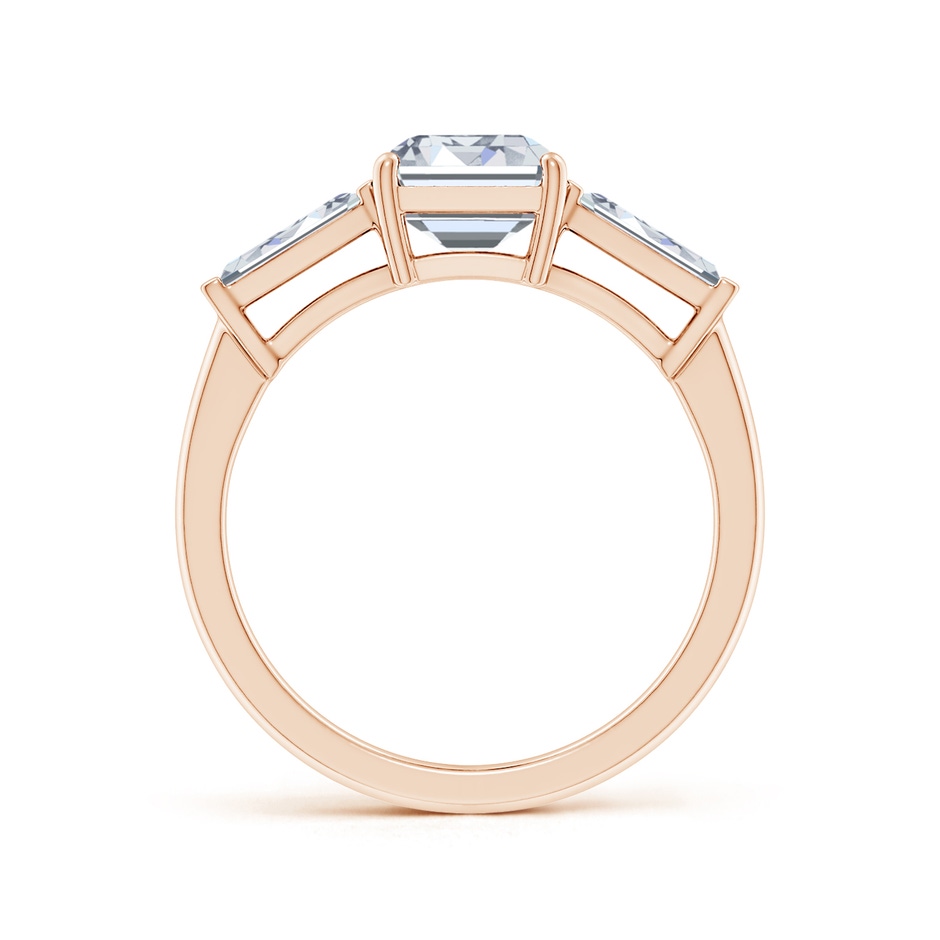 8.5x6.5mm HSI2 Emerald-Cut and Tapered Baguette Diamond Side Stone Engagement Ring in Rose Gold side 199