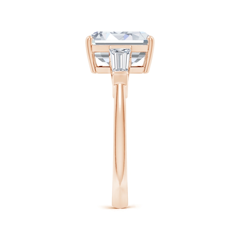 9x7mm GVS2 Emerald-Cut and Tapered Baguette Diamond Side Stone Engagement Ring in Rose Gold side 299
