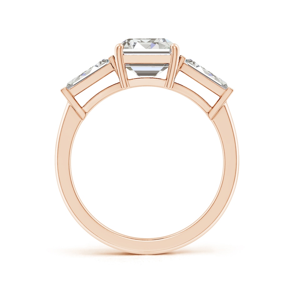 9x7mm IJI1I2 Emerald-Cut and Tapered Baguette Diamond Side Stone Engagement Ring in Rose Gold side 199