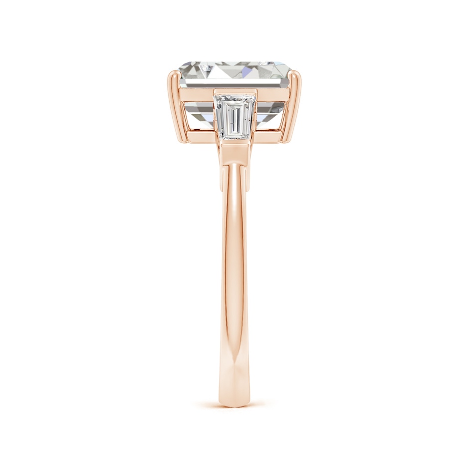 9x7mm IJI1I2 Emerald-Cut and Tapered Baguette Diamond Side Stone Engagement Ring in Rose Gold side 299