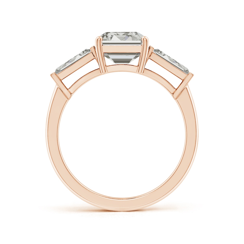 9x7mm KI3 Emerald-Cut and Tapered Baguette Diamond Side Stone Engagement Ring in Rose Gold side 199