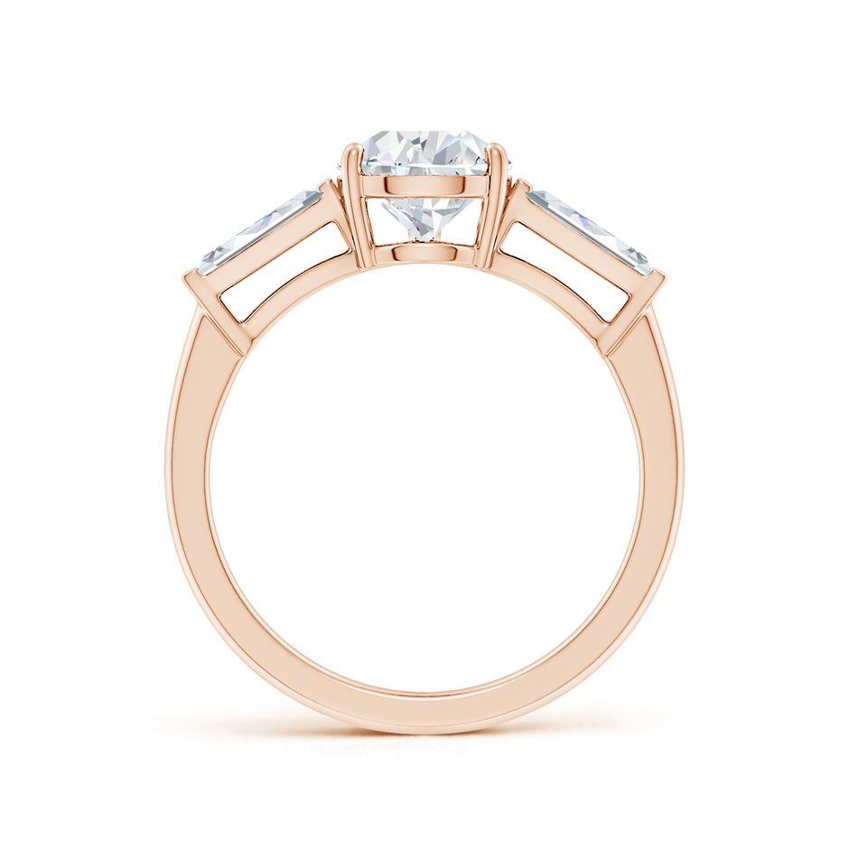 9x7mm GVS2 Pear and Tapered Baguette Diamond Side Stone Engagement Ring in Rose Gold side 199