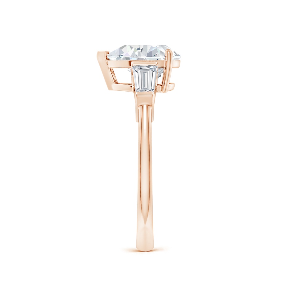 9x7mm GVS2 Pear and Tapered Baguette Diamond Side Stone Engagement Ring in Rose Gold side 299