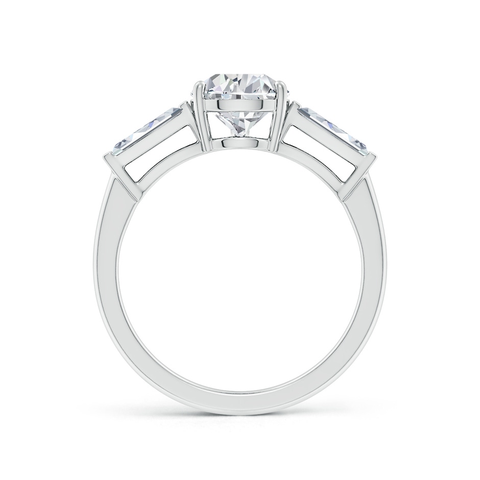 9x7mm HSI2 Pear and Tapered Baguette Diamond Side Stone Engagement Ring in P950 Platinum side 199