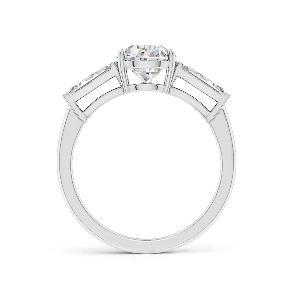 9x7mm IJI1I2 Pear and Tapered Baguette Diamond Side Stone Engagement Ring in White Gold - side 199