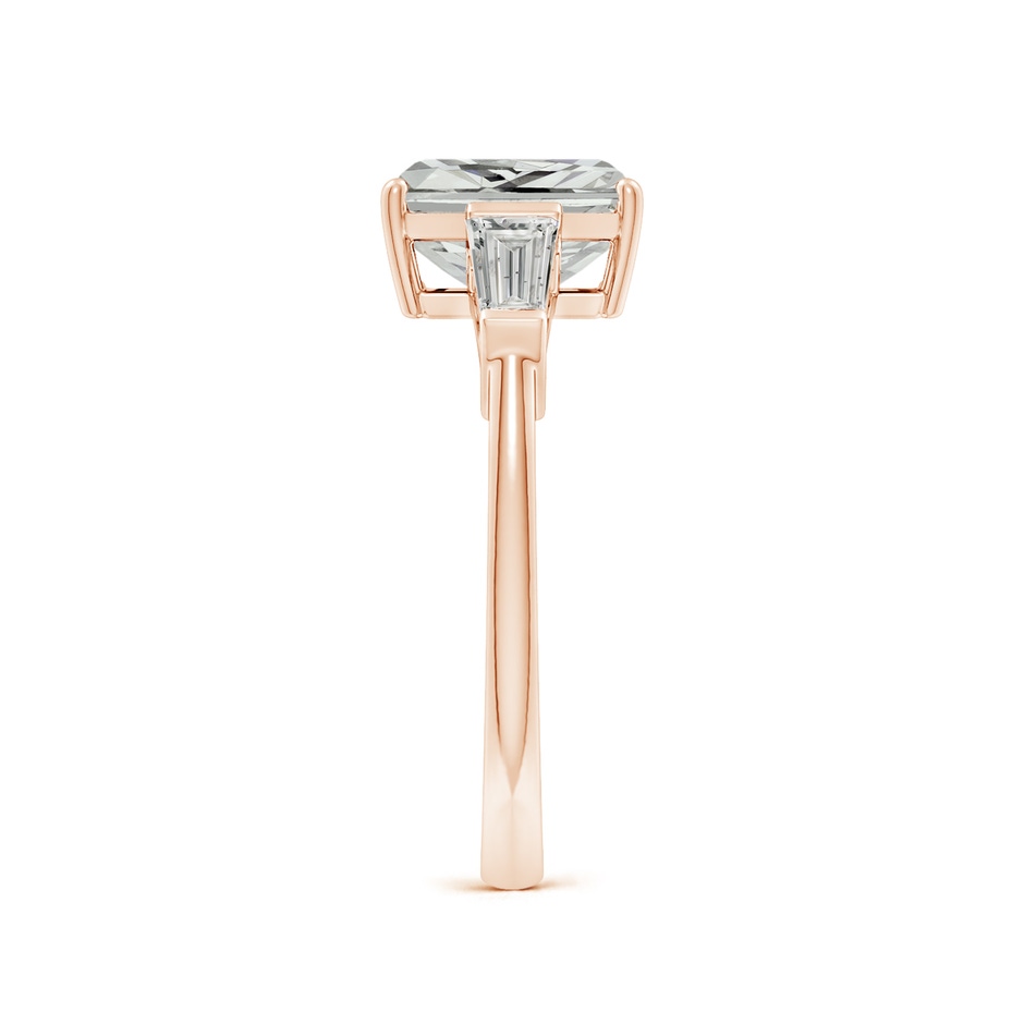 8x6mm KI3 Radiant-Cut and Tapered Baguette Diamond Side Stone Engagement Ring in Rose Gold side 299