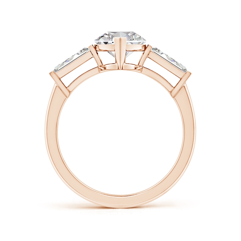 14x7mm IJI1I2 Marquise and Tapered Baguette Diamond Side Stone Engagement Ring in Rose Gold side 199