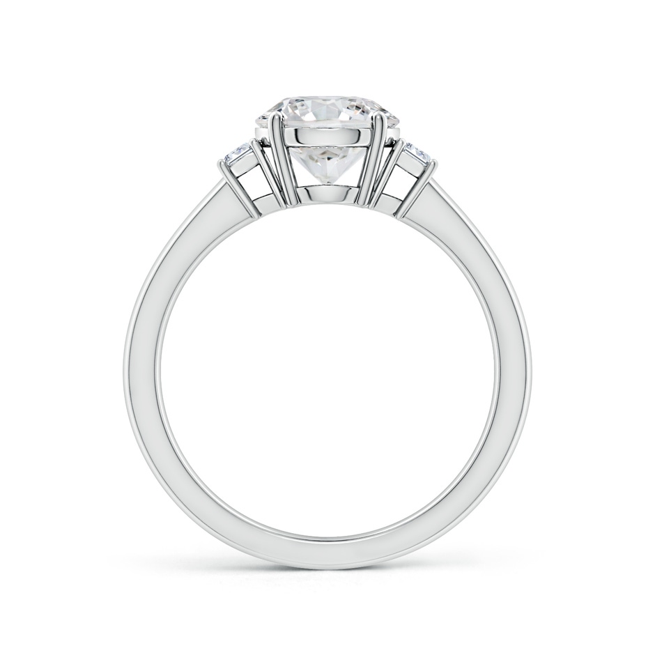 7.4mm HSI2 Round and Emerald-Cut Diamond Three Stone Engagement Ring in White Gold side 199