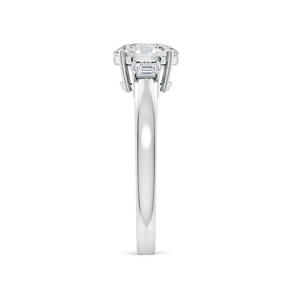 7.4mm HSI2 Round and Emerald-Cut Diamond Three Stone Engagement Ring in White Gold side 299