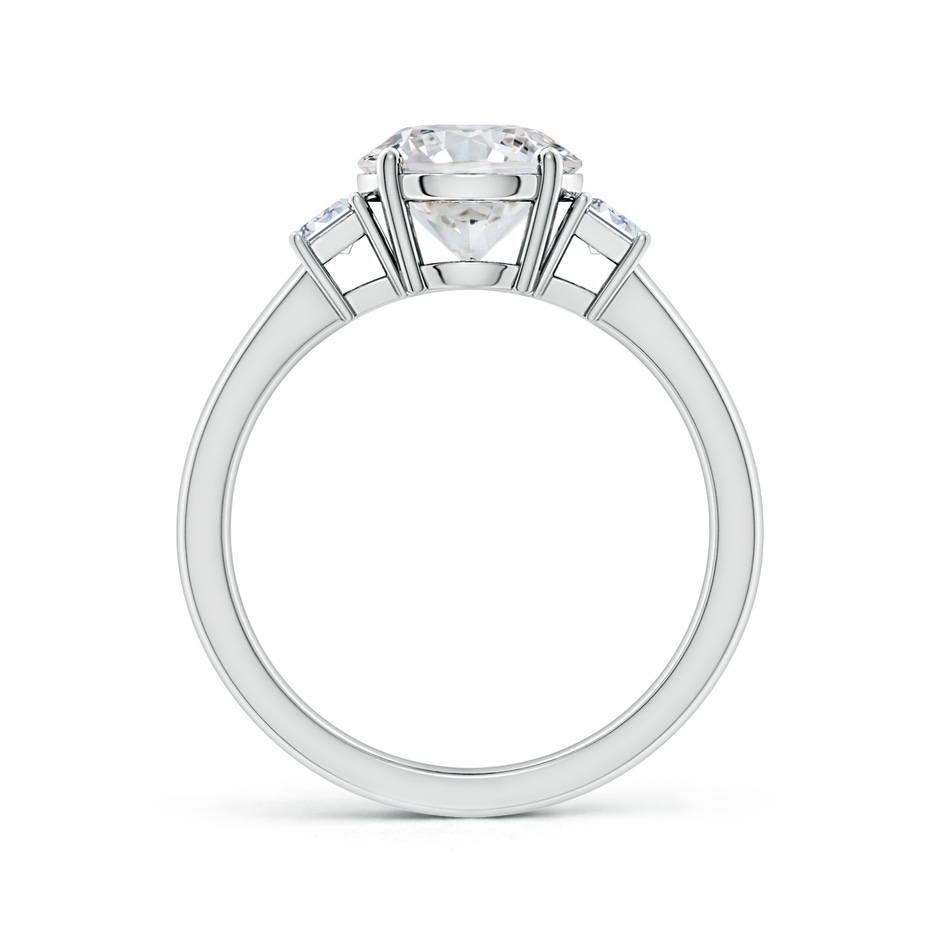 8mm HSI2 Round and Emerald-Cut Diamond Three Stone Engagement Ring in White Gold side 199