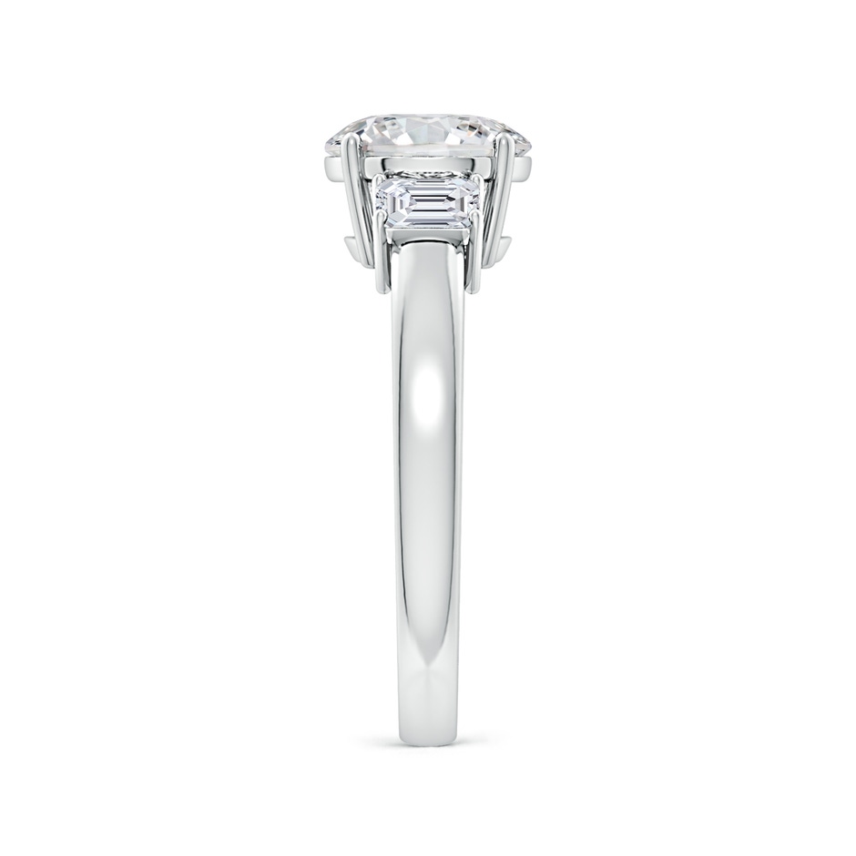 8mm HSI2 Round and Emerald-Cut Diamond Three Stone Engagement Ring in White Gold side 299