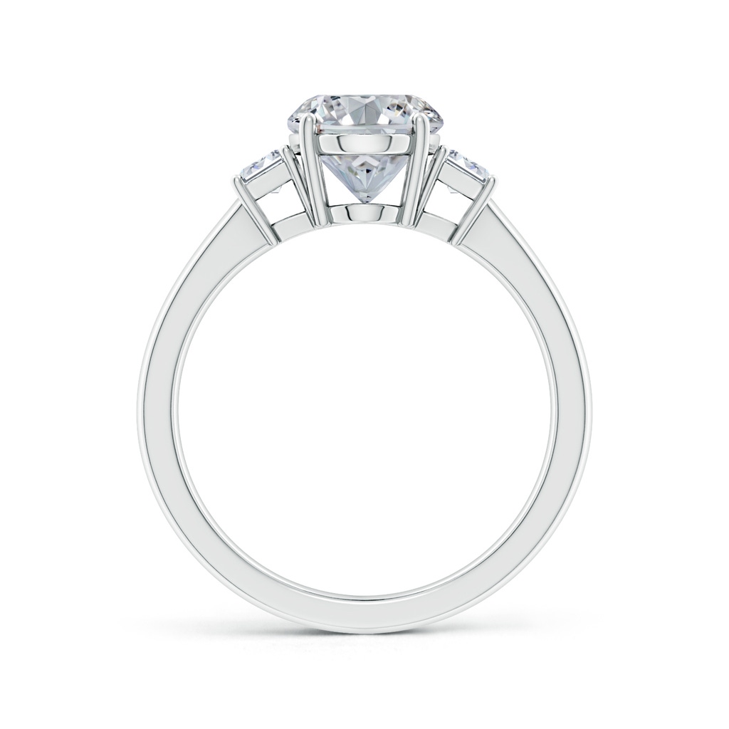 9x7mm HSI2 Oval and Emerald-Cut Diamond Three Stone Engagement Ring in White Gold Side 199