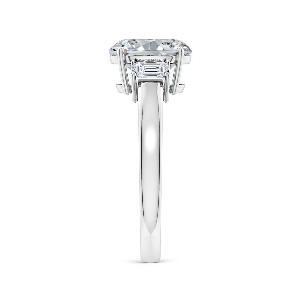 9x7mm HSI2 Oval and Emerald-Cut Diamond Three Stone Engagement Ring in White Gold Side 299