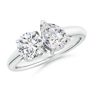 6.5mm HSI2 Round & Pear Diamond Two-Stone Engagement Ring in P950 Platinum