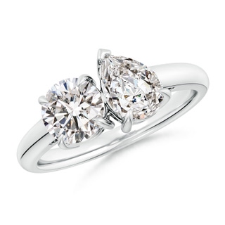 6.5mm IJI1I2 Round & Pear Diamond Two-Stone Engagement Ring in P950 Platinum