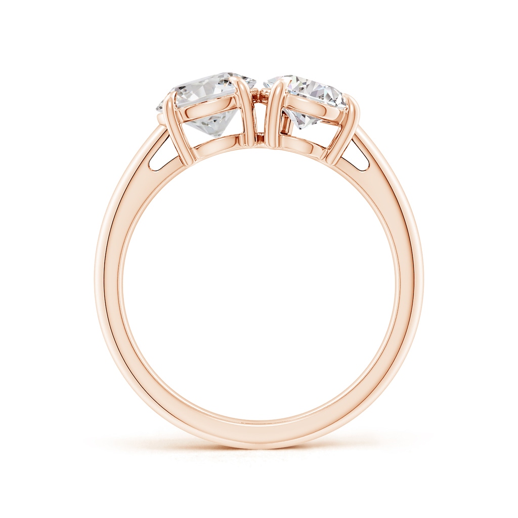 6.5mm IJI1I2 Round & Pear Diamond Two-Stone Engagement Ring in Rose Gold Side 199