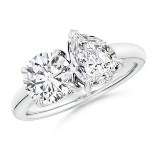 7.4mm HSI2 Round & Pear Diamond Two-Stone Engagement Ring in P950 Platinum